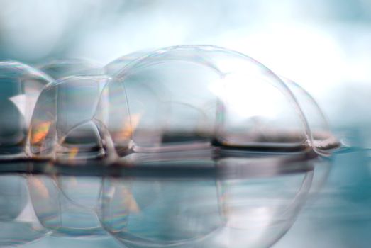 abstract scene 4 , bubble,mirror image,colour background