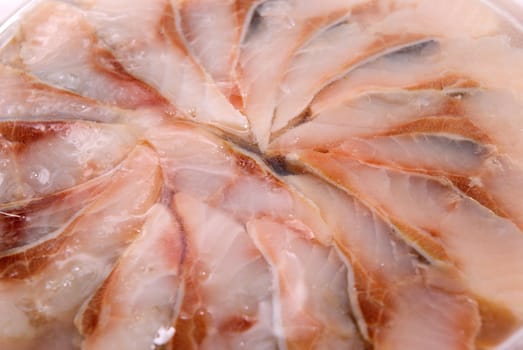 The Salty herring.Sea fish. Bit in butter;oil;grease