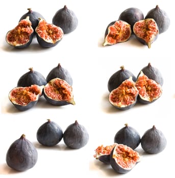 fresh organic figs over white background close up