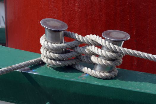 Close-up of a boat anchor rope