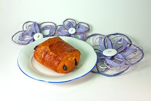Delicious and typical french pain au chocolat 