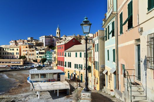 off season scene in Bogliasco, small village in Liguria, italy