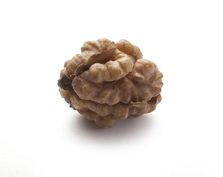 Kernel of a walnut on the white background