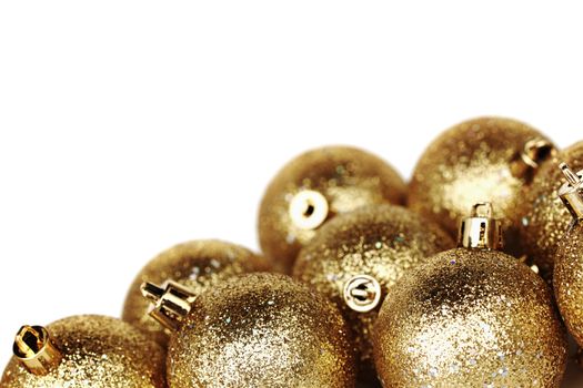 golden christmas ball isolated on white