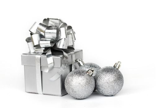 silver gift isolated on white