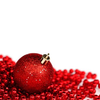 red christmas ball isolated on white background