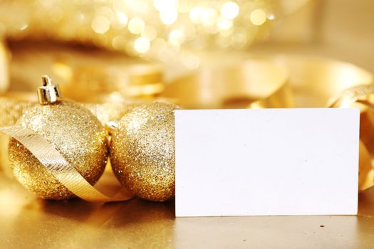 golden christmas background gifts ball