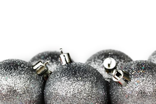 silver christmas ball isolated on white background