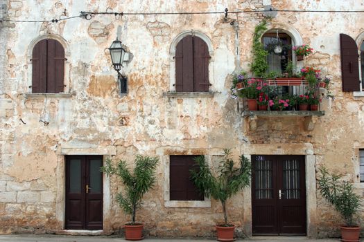 Old house with flowers