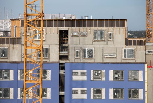 the construction of multistory apartment houses