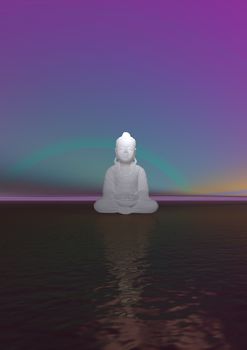 buddha white and blue