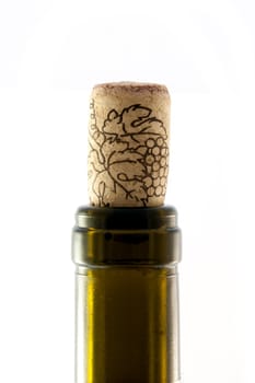 Close up wine bottle with cork