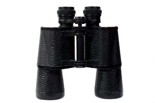 Black Binoculars on a White Background