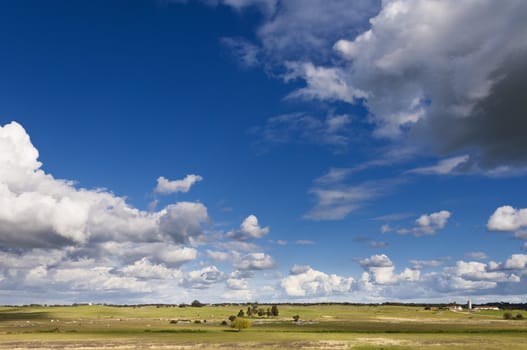 Vast plains of the Alentejo country in spring, Portugal