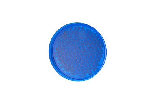 Blue round reflector.  Isolated on white.







Red, blue, and yellow round reflectors isolated on white background.