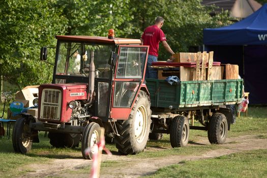 Tractor with furniture, in Lubuskie, Poland.