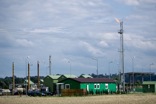 Oil well in Kostrzyn Nad Odrą / Poland near road number 31.