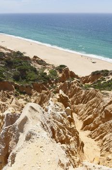 Sandstone cliffs in Gale beach, Comporta , Portugal