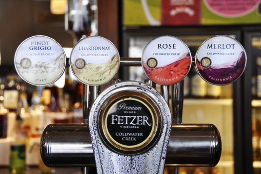 Wine on tap in a pub in UK