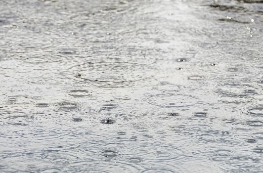 Raindrops on the water surface