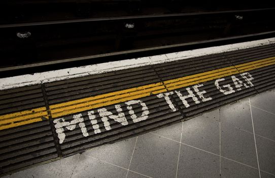 Mind the gap, warning in the London underground