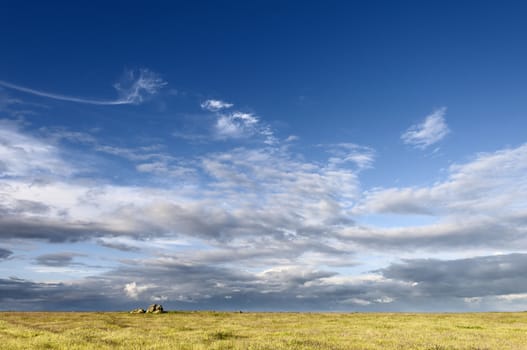 Vast plains of the Alentejo country in spring, Portugal