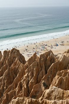 Sandstone cliffs in Gale beach, Comporta , Portugal