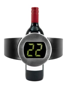 A wine thermometer isolated against a white background