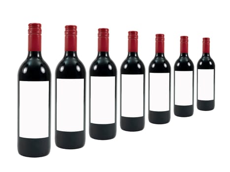 Red wine isolated against a white background