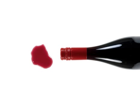 Red wine isolated against a white background