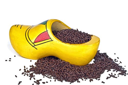 Tradional dutch clog with chocolate sprinkles