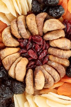 close up of various dried exotic fruits