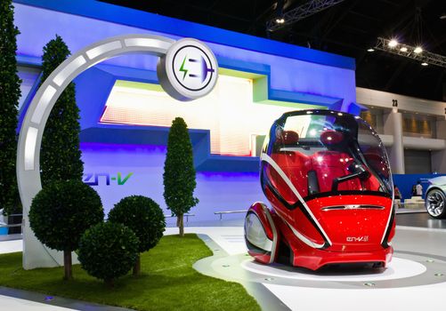 NONTABURI,THAILAND-DECEMBER,3: Chevrolet show their Concept car 'Electric Networked-Vehicle on display at the Thailand International Motor Expo Show,DECEMBER 3,2011 in Nontaburi, Thailand