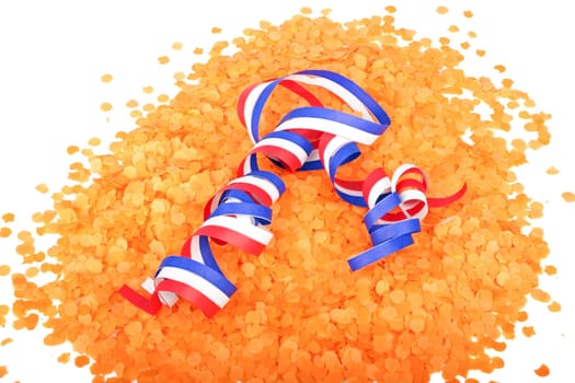 Serpentine curl in orange confetti