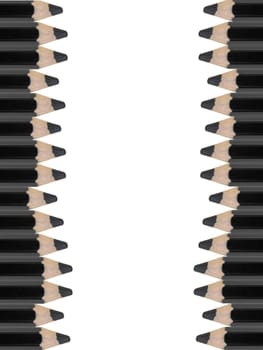 A black pencil isolated against a white background