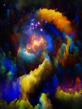 Never Worlds series. Background design of colorful dimensional fractal worlds on the subject of fantasy, dreams, creativity,  imagination and art