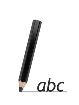 A black pencil isolated against a white background