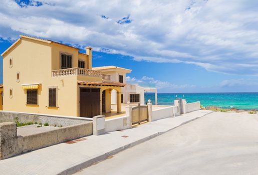 Panorama. Modern luxury villa on the beach. Mallorca. Spain
