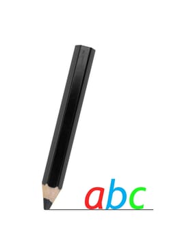 A black pencil isolated against a white background