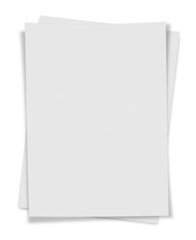 close up of stack of papers on white background