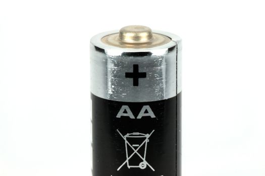 AA type batteries are half white fon flat on horizontal