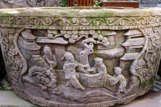 Chinese ancient rock carvings art