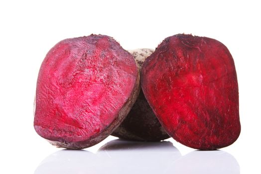 Red beets isolated on white
