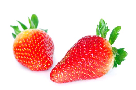  strawberries isolated on a white