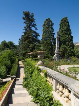 Sculptures in park of Massandra Palace in Crimea