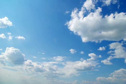 blue sky with clouds and sun