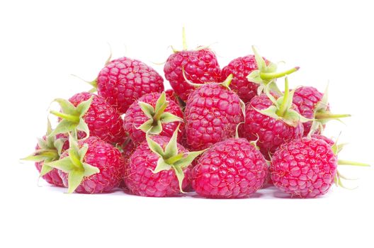Ripe raspberry isolated on a white background