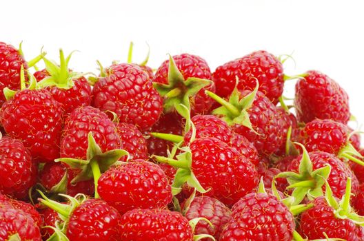 fresh raspberry closeup isolated on white background