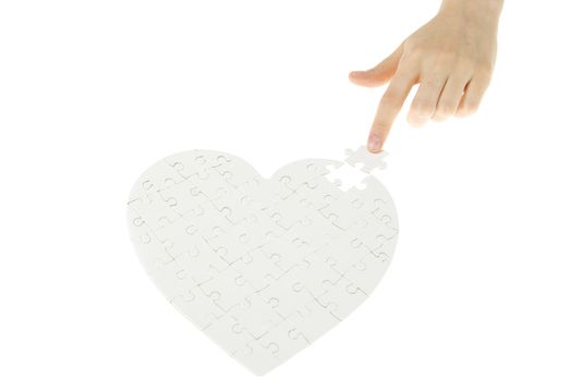   puzzle heart isolated on a white background 