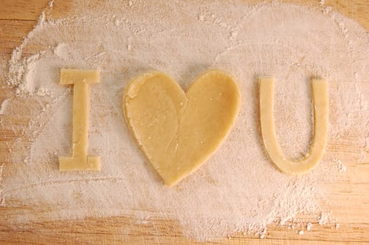 'I love you' made with pastry